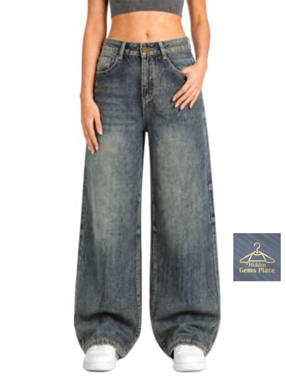 Y2K Baggy Jeans Women High Waisted Wide Leg Boyfriend Denim Pants 90s Vintage